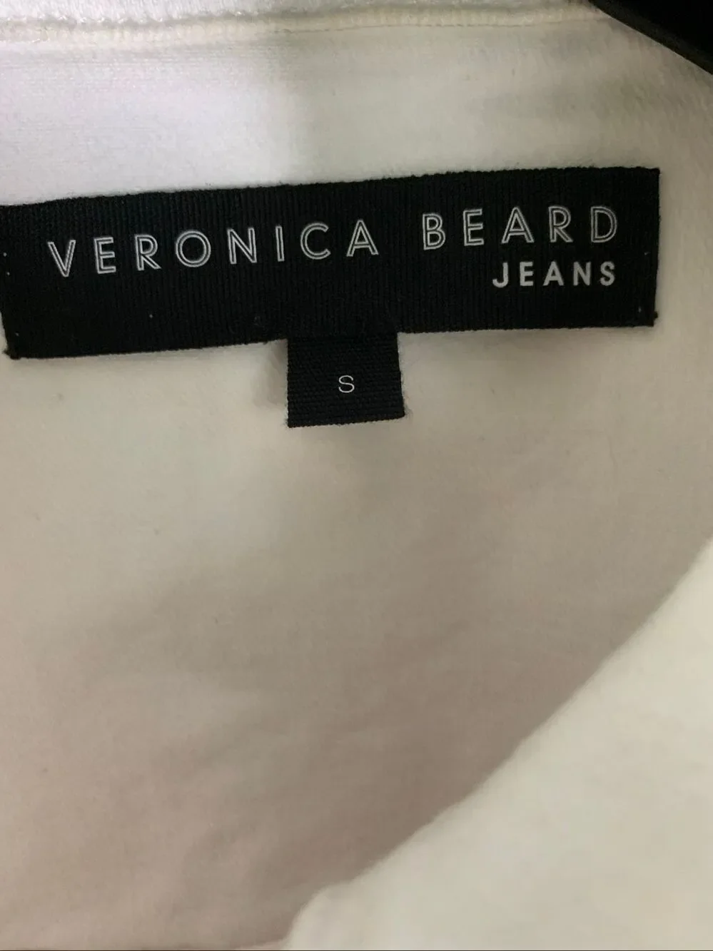Veronica Beard jeans cropped denim jacket white cotton women's small